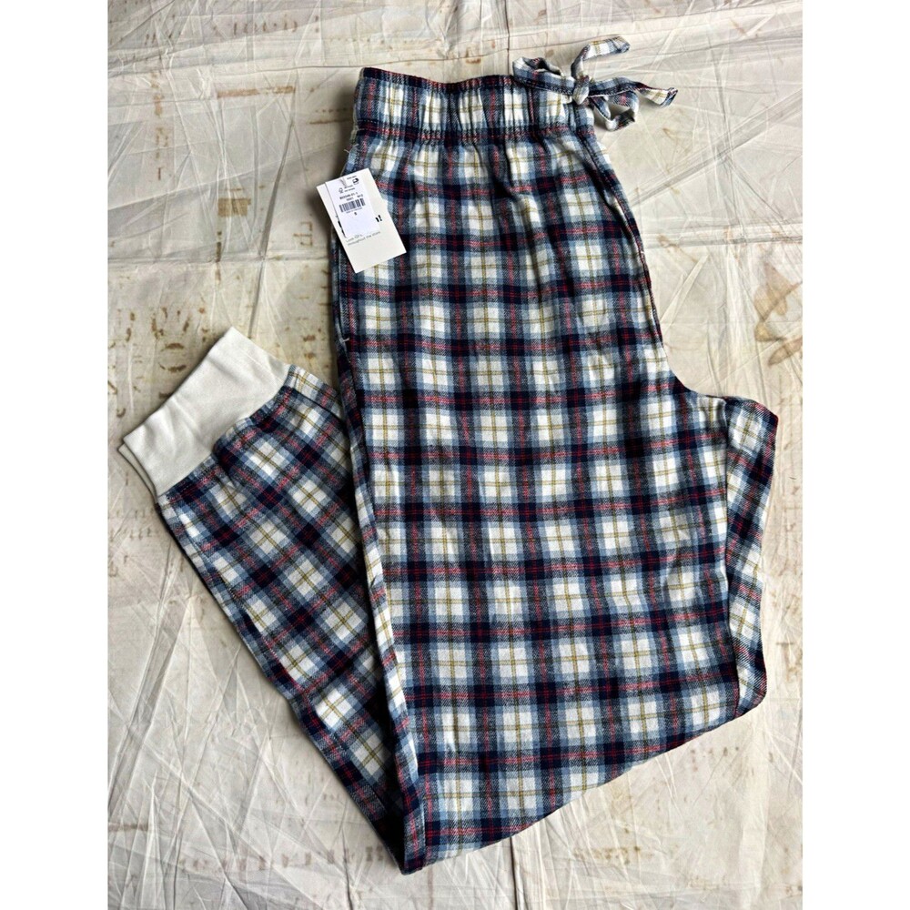 Old Navy Men's Plaid Flannel Cotton Sleep pants, Drawstring, Pockets, S